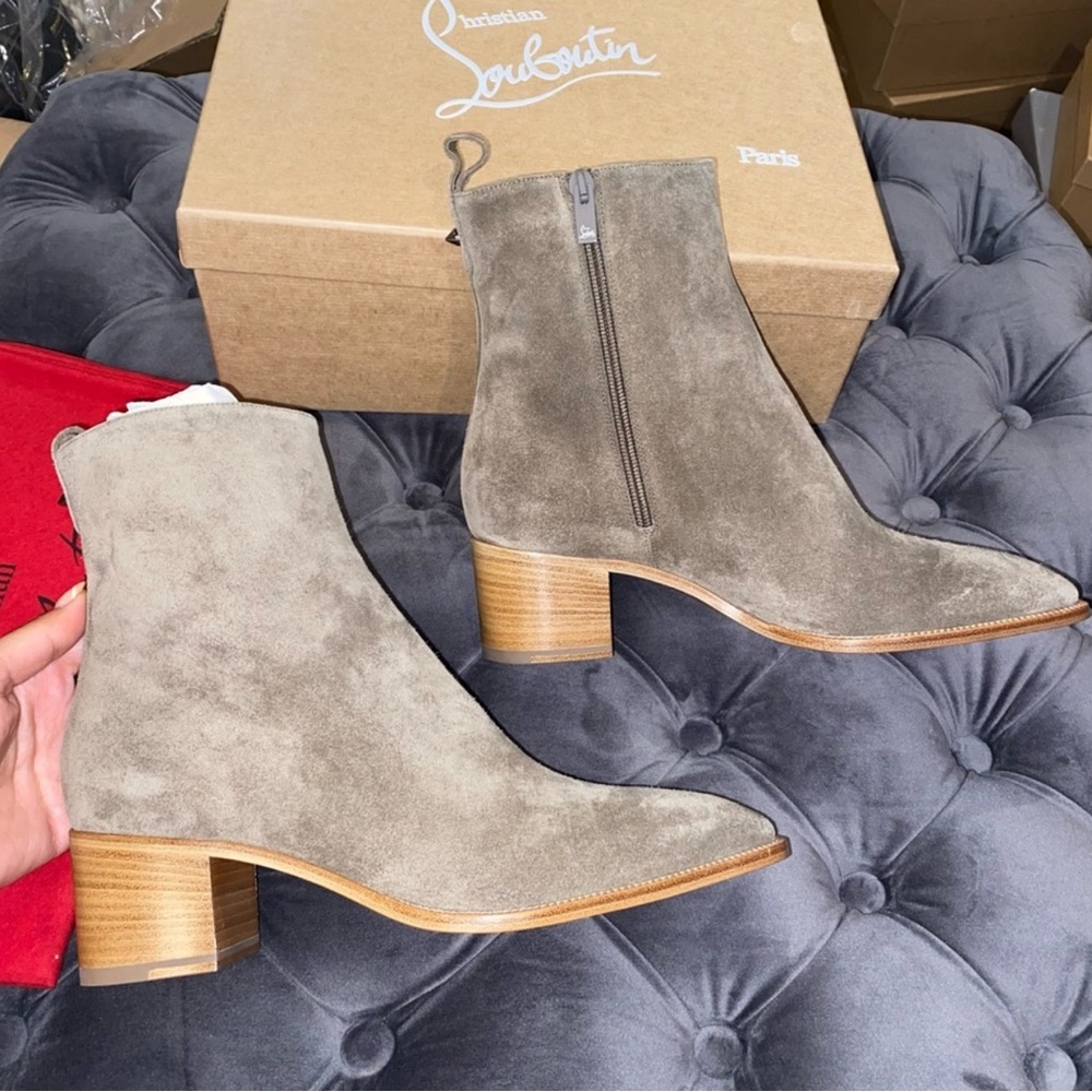 Size 39 Christian Louboutin Antilop 55 suede ankle boots